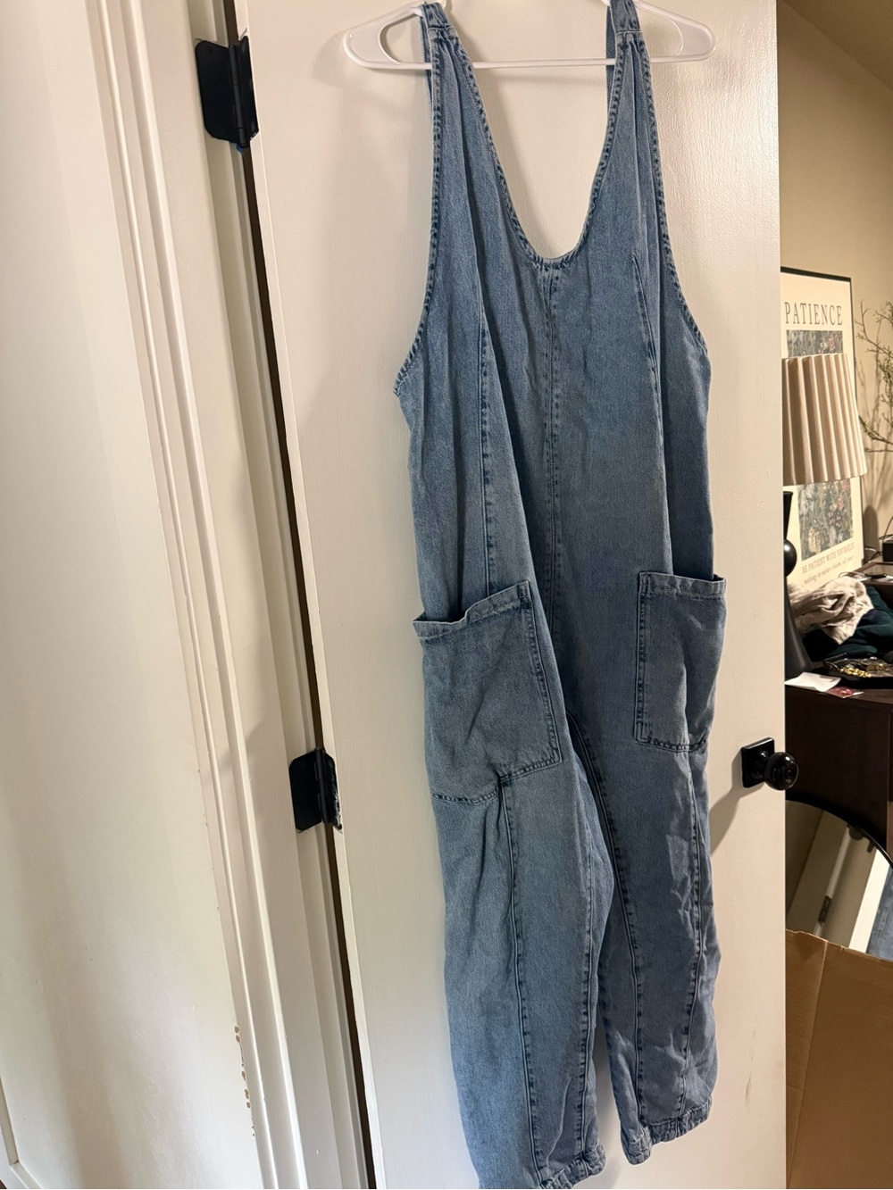 We the Free Denim Jumpsuit with Adjustable Straps